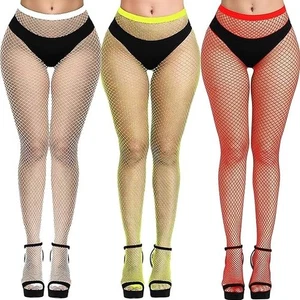 Plus Size 3 pcs Black Fishnet Stockings for Women Fishnet Tights Stockings - Picture 1 of 16