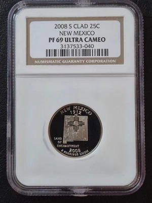 2008-S 25C PF69 ULTRA CAMEO NEW MEXICO STATE QUARTER NGC - Image 1 of 2