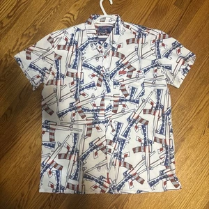 Retro Rifle The 4th Button Down Shirt Logo Short Sleeve Xl Worn Once - Picture 1 of 2