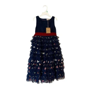 Mini Boden 12 Days of Christmas Navy Dress Size 4-5 - Picture 1 of 9