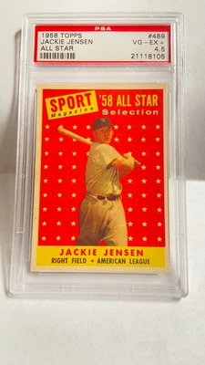 1958 Topps - Sport Magazine '58 All Star Jackie Jensen #489 PSA 4.5 VG-EX+ - Image 1 of 3