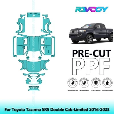  Película de protección de pintura PPF para Toyota Tacoma SR5 doble cabina limitada 2016-2023 Foto 1 de 4