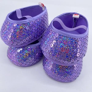 BAB Build A Bear Purple Sequin Shoes Set of 4 Pair - Picture 1 of 9
