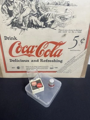 1920’s Original Coca Cola Ad/Coupon~Pair Red Cufflinks & Red Thimble~Must Have! - Image 1 of 4