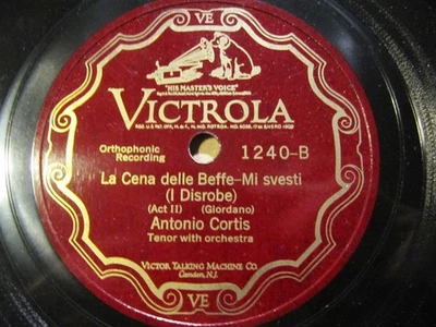 1928 ANTONIO CORTIS Spanish CARUSO Giordano CENA DELLE BEFFE Mi Svesti VICTOR - Image 1 of 2