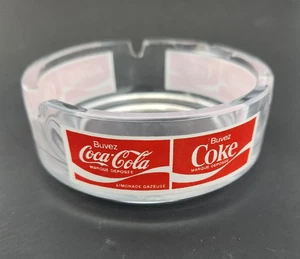 Vintage Coca Cola Glass Ashtray Red & White 4 Inch - Picture 1 of 8