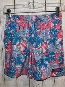 Vineyard Vines Boys Small(8-10) Floral Printed Blue Chappy Swim Trunks NWOT - Picture 1 of 6