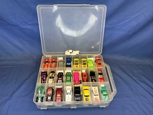 Lot 49 Vintage 1970's to 2000's Hot Wheels Cars with Clear Plastic 2 Sided Case - Picture 1 of 10
