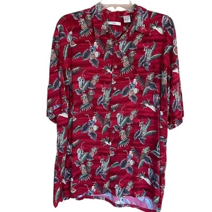 Moda Campia Moda Men's Hawaii Print SS Shirt in Maroon. Size XL - Picture 1 of 4