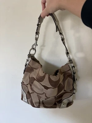 Coach 10619 Carly Large Logo Khaki Brown Tote Purse Signature Hobo Shoulder Bag - Image 1 of 4