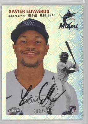 2023 Chrome Platinum Anniversary Topps Refractor /499 Xavier Edwards Rookie RC - Image 1 of 2