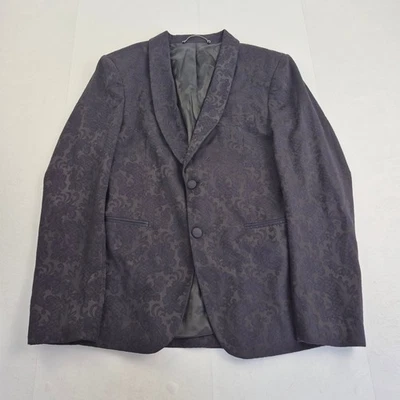 ZARA Blazer Jacket 40 Navy Men's Satin Floral Tailored - Image 1 of 4
