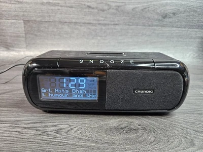 Grundig DAB Clock Radio With iPhone Dock Snooze Alarm Black - Image 1 of 4