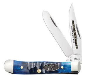 Case xx Knives Tiny Trapper Limited Edition Gator Ocean Blue Bone 53984 Knife - Picture 1 of 4