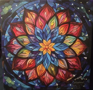 Pickforu Colorful Stained Glass Mandala Jigsaw Puzzle for Adults 1000 Pieces - Picture 1 of 4