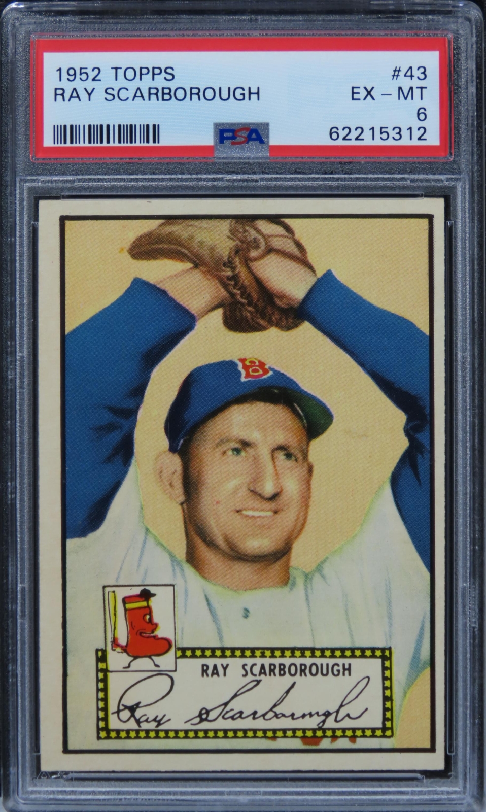 1952 Topps Ray Scarborough #43 PSA 6 EX-MT