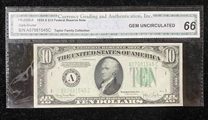 1934 D $10 Boston Federal Reserve Note - Picture 1 of 2