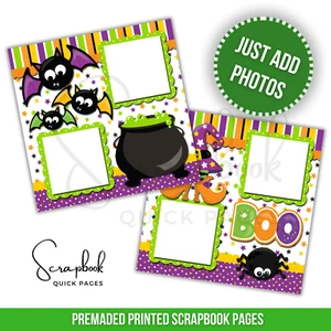 Süßes Halloween Sammelalbum schnelle Seiten bedruckt vorgefertigte Hexe Fledermaus Spinne 5 - Bild 1 von 2