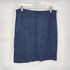 Tory Burch Blue Mini Textured Pull On Skirt Size Large