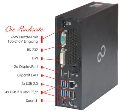 Fujitsu Esprimo Q958 Intel I7-8700T 8GB DDR4 SSD USB3.1 USB-C Windows 11 V644DVD - Imagen 1 de 4