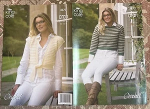 CRAVATTA E MAGLIONE DONNA ARAN UNCINETTO DAVANTI VINTAGE ANNI 90 MODELLO MAGLIA 32-42” KC3475 - Foto 1 di 2