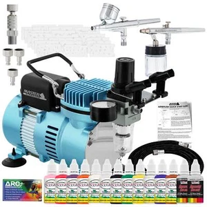 KIT DE SISTEMA DE UÑAS CON AERÓGRAFO 2 con juego de 6 colores de pintura, plantilla de arte en uñas con compresor de aire - Imagen 1 de 5