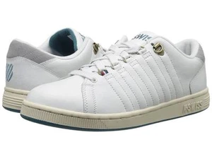 K-SWISS 03242-118 LOZANO III Mn's (M) White/Neutral Grey Leather Athletic Shoes - Picture 1 of 7