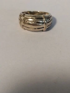 Sterling Silver Ribbed Wavy Rollover Dome Band Ring 925 Sz: 5 - Picture 1 of 6