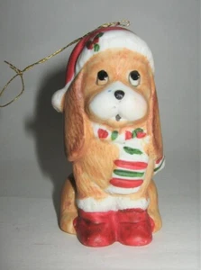 VTG 1988 House of Lloyd Christmas Ornament - Puppy Dog with Santa Hat - Picture 1 of 4