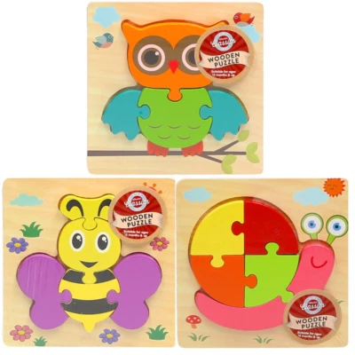3 Pack My 1st Wooden Animal Child's Puzzle Suitable From 12 Months+ - Image 1 of 4
