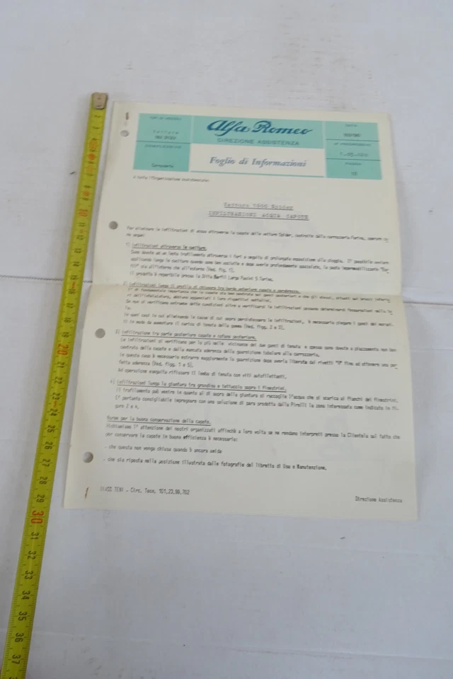 Alfa Romeo 1600 Spider infiltrazione acqua capote - Immagine 1 di 4