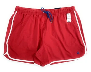 NWT Brooks Brothers Men's Elastic Waist Mesh Liner Scalloped Red Swim Trunks XXL - Picture 1 of 13