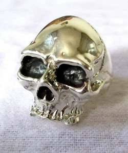 CLASSIC Sterling Silver Biker Skull Ring Size 9 Handmade - Picture 1 of 6