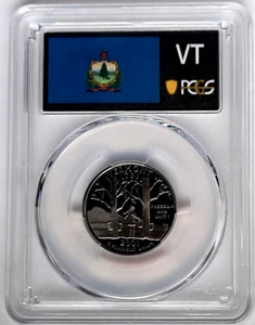 2001-S Clad Proof Vermont State Quarter-PCGS PR 70 DCAM-State Flag - Picture 1 of 4