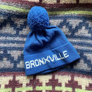 BRONXVILLE NY Vintage Ski Hat Wool Knit 1970s 80s Stowe Preppy Westchester 1980 - Picture 1 of 5