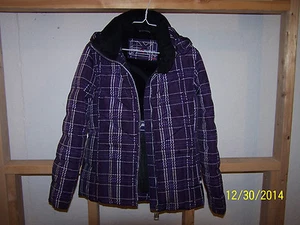 ZeroXposur Girls Juniors Purple / Plaid Down Filled Winter Jacket Size Medium - Picture 1 of 5