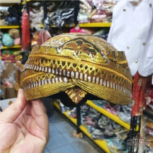 Javanese Hat Blangkon Prada Blok Headband Solo Java Traditional Headdress - Picture 1 of 3