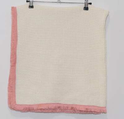 PICKY NWOT WAFFLE BLANKET + SECURITY PACI LOVIE WITH PINK FRINGE - Image 1 of 4