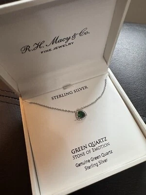 Cuarzo verde Macy's (3/8 quilates) T.w.) Collar Trillón Circonita Cúbica Plata $100 Foto 1 de 4