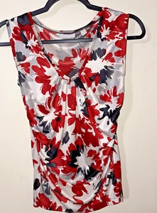 New York Company Tops Small Stretch Red White - Picture 1 of 7