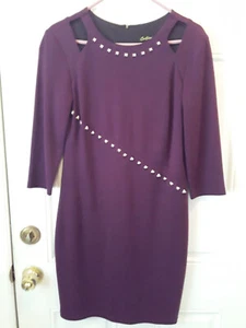 Cartise size 4 Silver Studded Maroon Lined Sheath Dress "Salesman Sample" co1552 - Picture 1 of 6