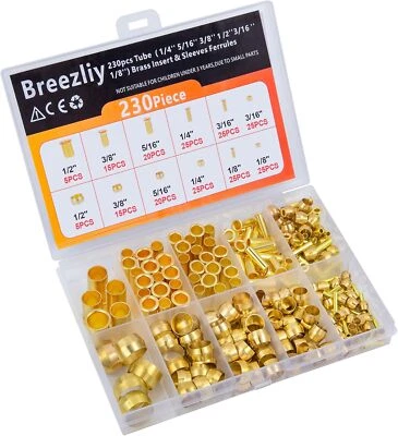 Compression Fittings Assortment Kit-6 Sizes(1/8"3/16" 1/4" 5/16" 3/8" 1/2") Bras - Image 1 of 4