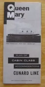 QUEEN MARY (Cunard) sehr schöner DECKPLAN um 1958 - Bild 1 von 2