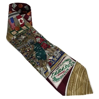Corbata Tabasco EE. UU. Canadá Baloncesto 100% Seda Salsa Caliente Novedad Regalo Foto 1 de 4