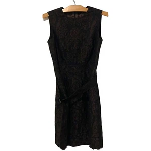 Burberry London | Dress Brown Lace Knee Length Belted Sleeveless- Size 10 - Picture 1 of 9