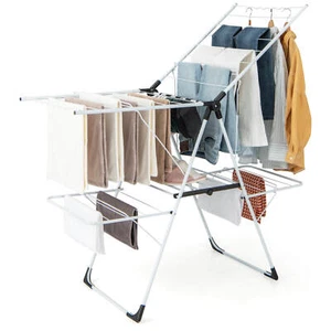 Folding Clothes Drying Rack 2-Tier Metal Laundry Drying Rack Laundry Drying Rack - Picture 1 of 10
