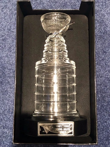 Pittsburgh Penguins Legacy Stanley Cup Champions 8" Glass Replica Trophy Hockey Cover