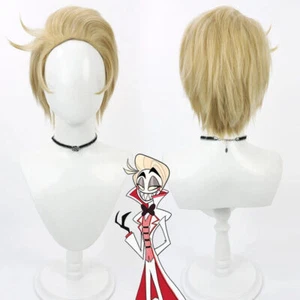 Parrucca Lucifer Momningstar Anime Cosplay Bionda Corta Uomo Festa Costume Parrucche - Foto 1 di 6
