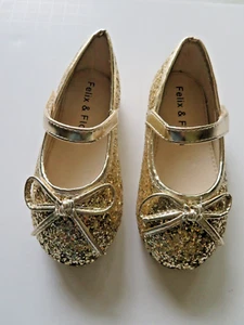 Felix & Flora glitter gold toddler girl shoes, Size 7, NWT - Picture 1 of 5