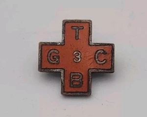 Vintage Go to Church Band enamel orange cross pin - Picture 1 of 4
